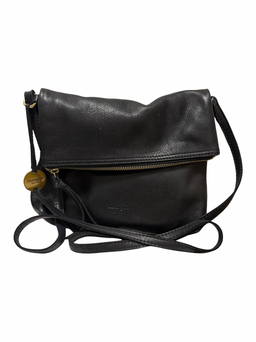 Margot Pebbled Black Genuine Leather Crossbody